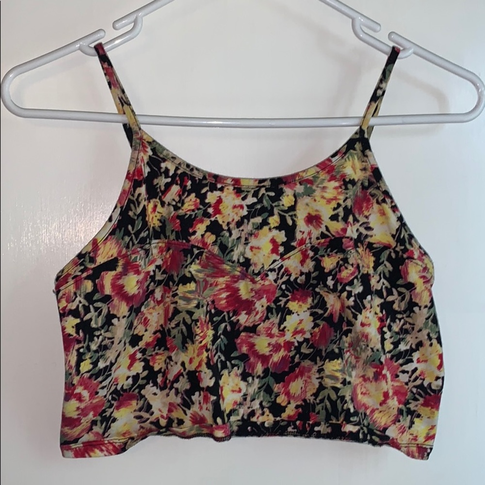 Part 1/2 of a flowered crop top/ skirt set